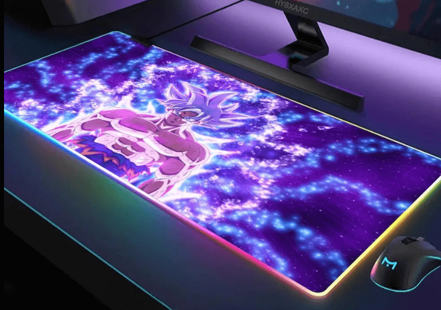 Goku Anime tapis de souris avec lumière LED [